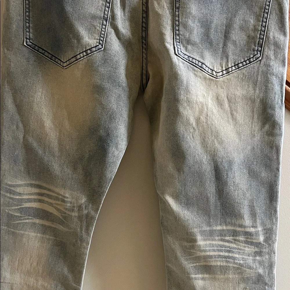 D’ANDIJIESHEN Men's Graphic Jeans  Blue and Black Design Size 34 New With Tags - Picture 8 of 10